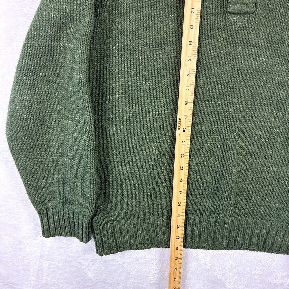 VTG LL Bean Sweater Mens XL Green Henley Fisherman Classic Preppy Heritage Cabin - Picture 5 of 8